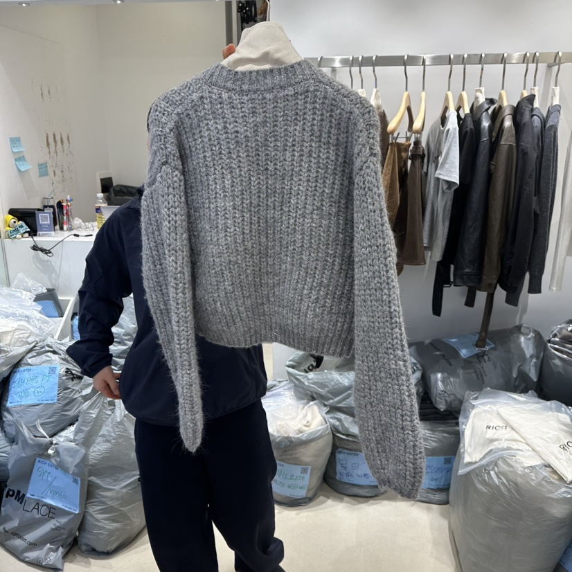 RICH SISTER東大門㊣實拍女士新款時尚人氣推薦職業毛衣口袋RICH SISTER毛衣