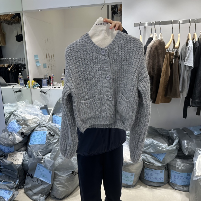 RICH SISTER東大門㊣實拍女士新款時尚人氣推薦職業毛衣口袋RICH SISTER毛衣圖色3