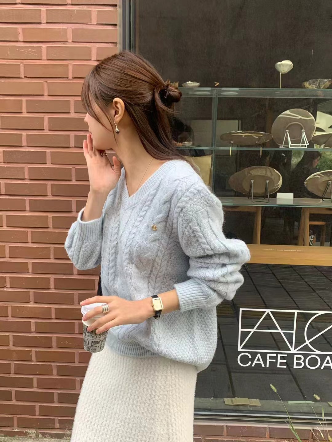 SIGNATURE韓國直郵㊣女士新品熱賣真品推薦時尚針織衫不含內搭SIGNATURE針織衫