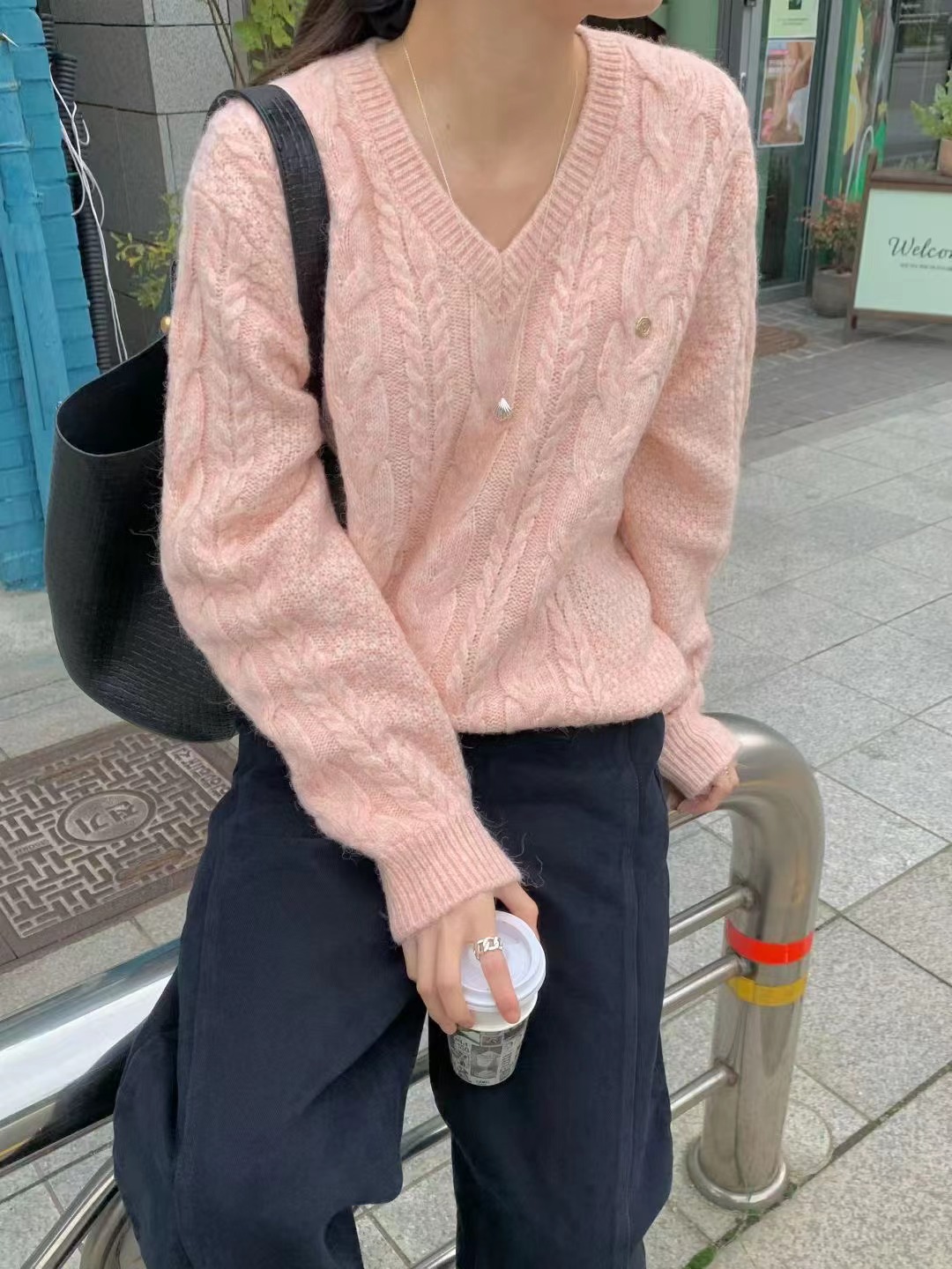 SIGNATURE韓國直郵㊣女士新品熱賣真品推薦時尚針織衫不含內搭SIGNATURE針織衫圖色3