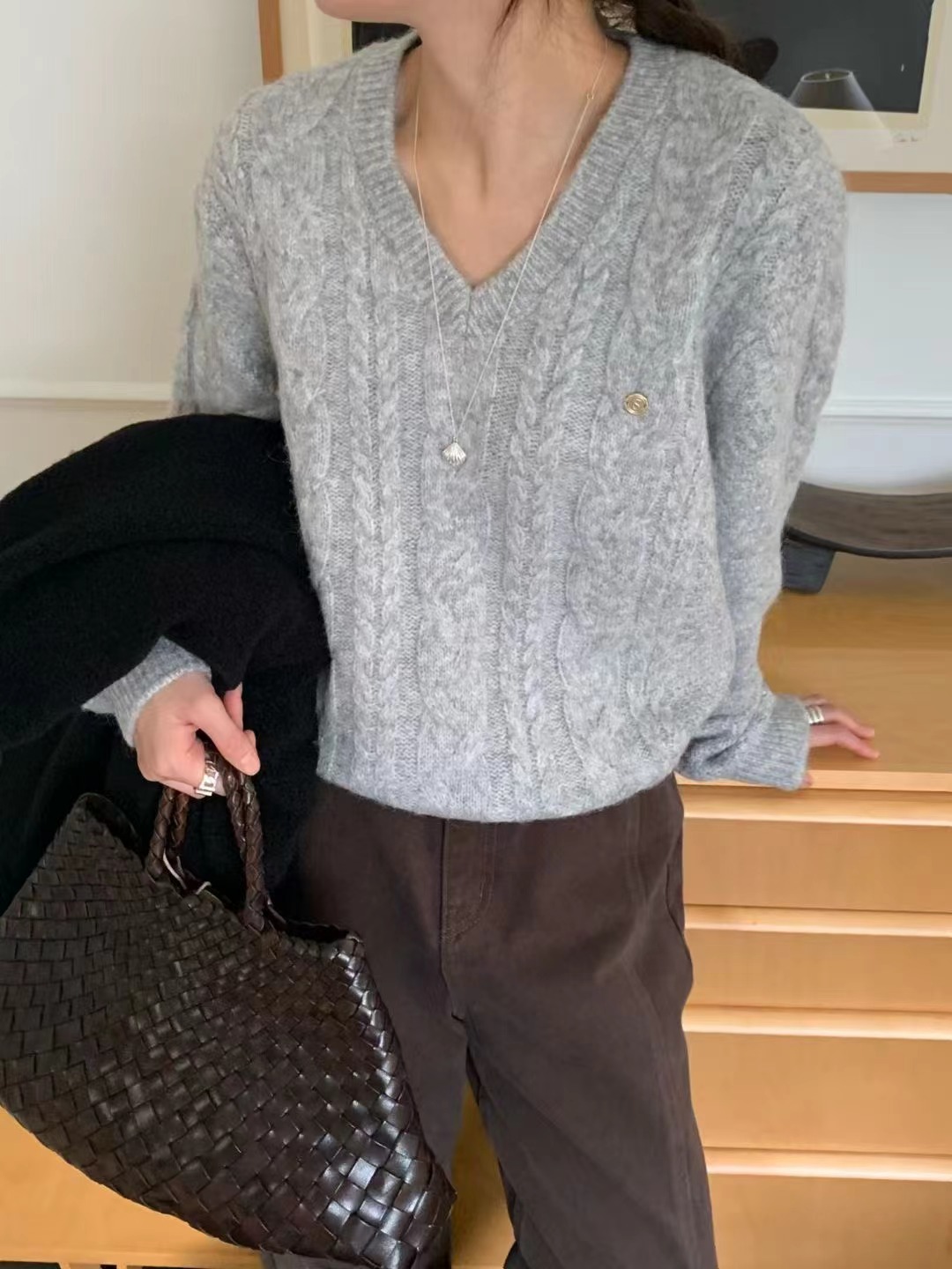 SIGNATURE韓國直郵㊣女士新品熱賣真品推薦時尚針織衫不含內搭SIGNATURE針織衫圖色4