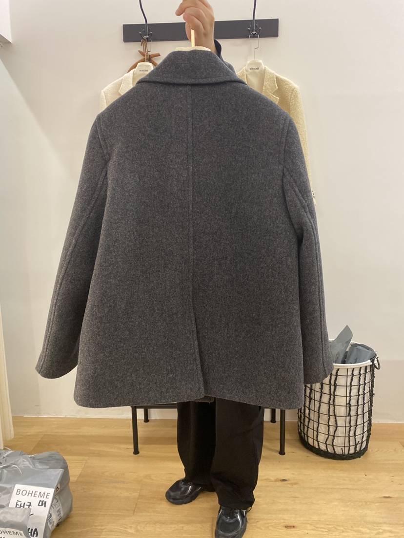 BOHEME韓國代購㊣女裝新款職業推薦時尚休閑25秋冬夾克羊毛雙層BOHEME夾克