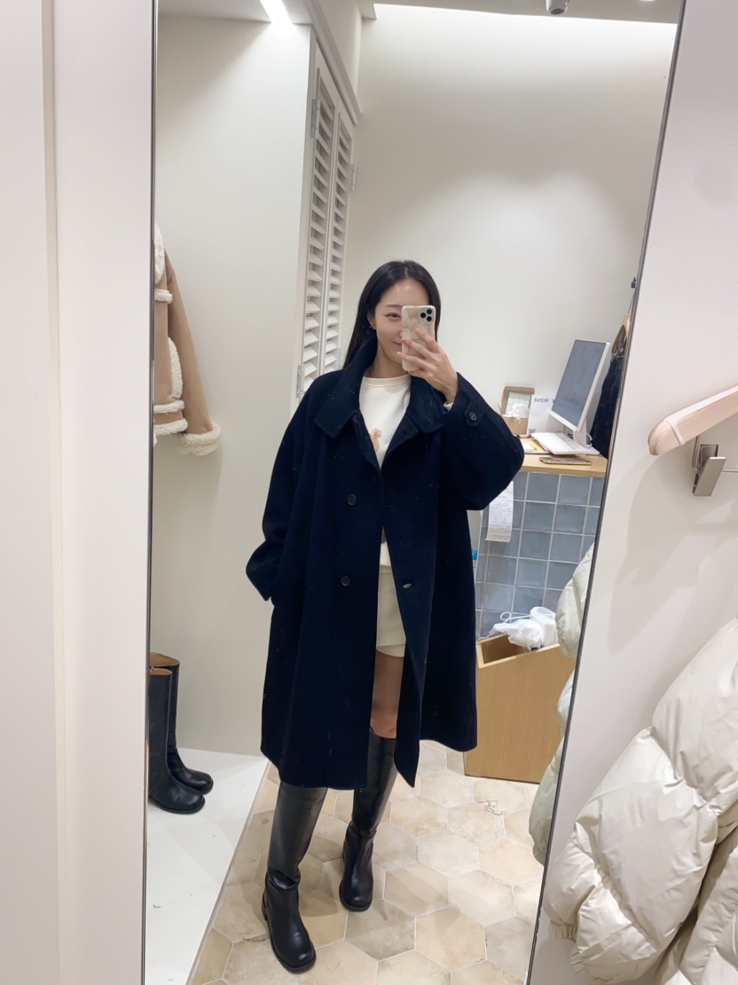 LOVE ROSIE東大門㊣代購女裝新品推薦真品25秋冬中長款大衣手工LOVE ROSIE中長款大衣