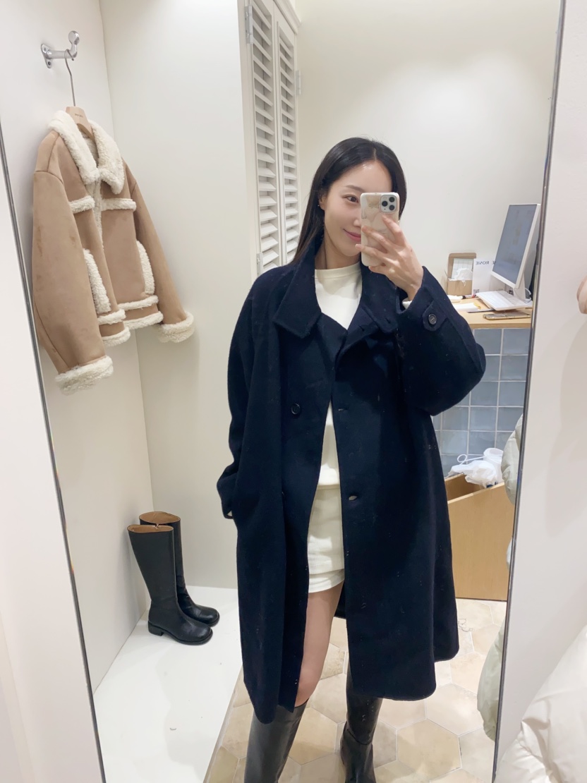 LOVE ROSIE東大門㊣代購女裝新品推薦真品25秋冬中長款大衣手工LOVE ROSIE中長款大衣圖色2