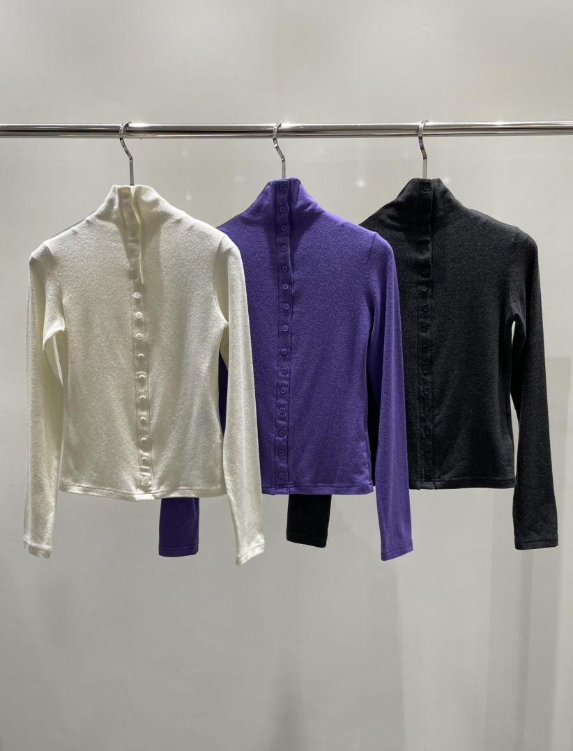 STAGE韓國代購㊣女士新款推薦熱賣職業時尚真品長袖T恤紐扣STAGE長袖T恤