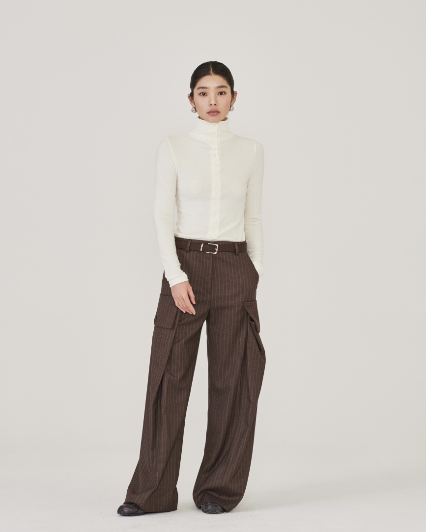 STAGE韓國代購㊣女士新款推薦熱賣職業時尚真品長袖T恤紐扣STAGE長袖T恤