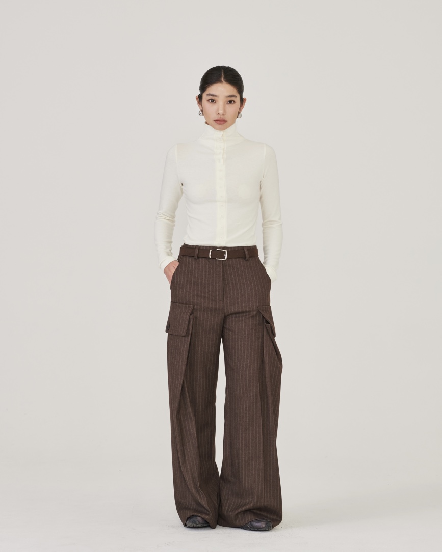 STAGE韓國代購㊣女士新款推薦熱賣職業時尚真品長袖T恤紐扣STAGE長袖T恤