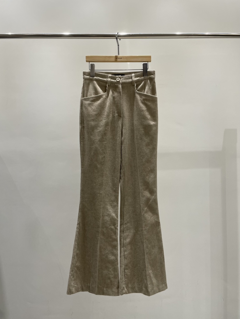 STAGE韓國代購㊣女裝新款推薦時尚熱賣人氣休閑褲燈芯絨喇叭STAGE休閑褲