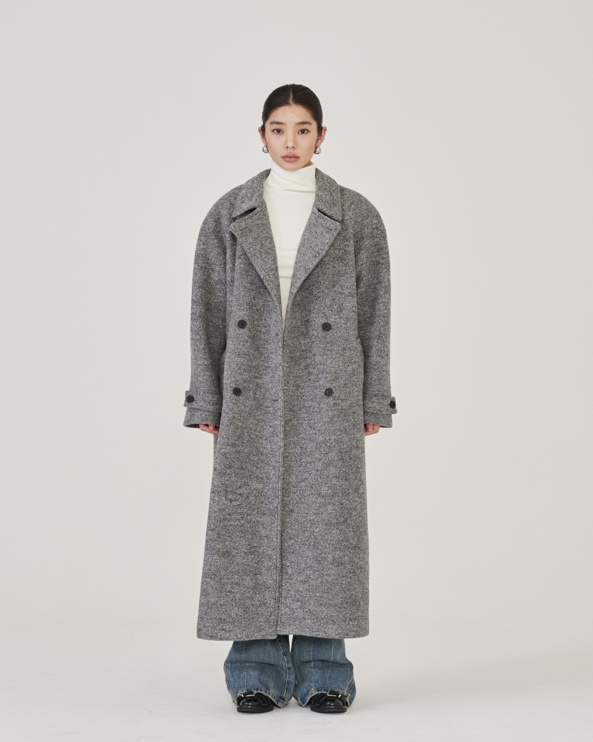 STAGE東大門㊣直郵女士新品職業熱賣時尚休閑中長款大衣含腰帶STAGE中長款大衣