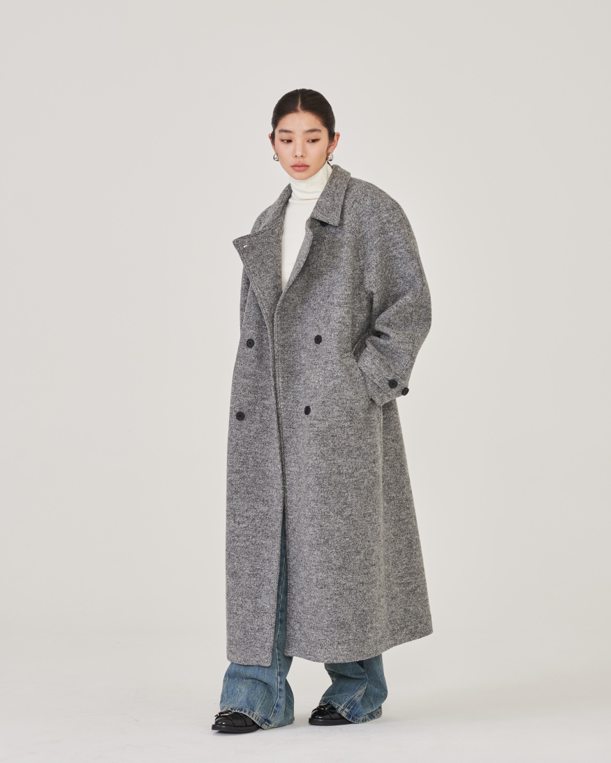 STAGE東大門㊣直郵女士新品職業熱賣時尚休閑中長款大衣含腰帶STAGE中長款大衣