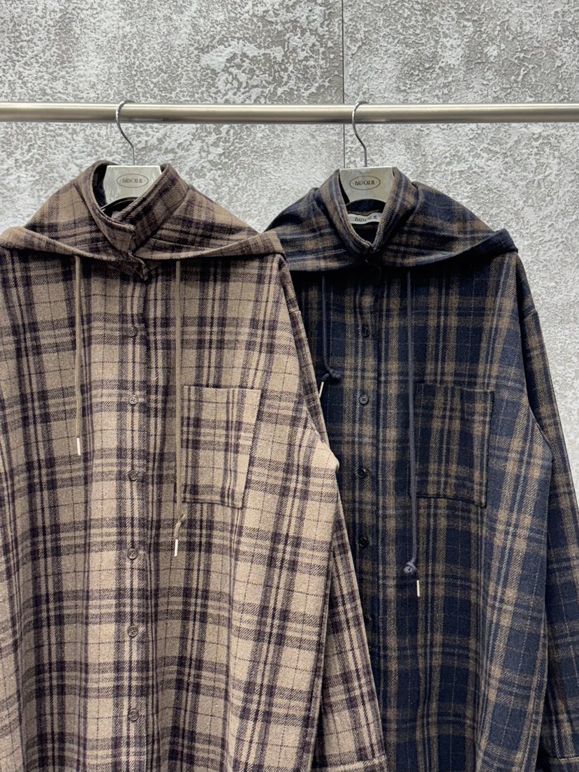 BADCALM東大門㊣直郵女士新品推薦襯衫蕾絲衫連帽衫羊毛格子BADCALM襯衫/蕾絲衫