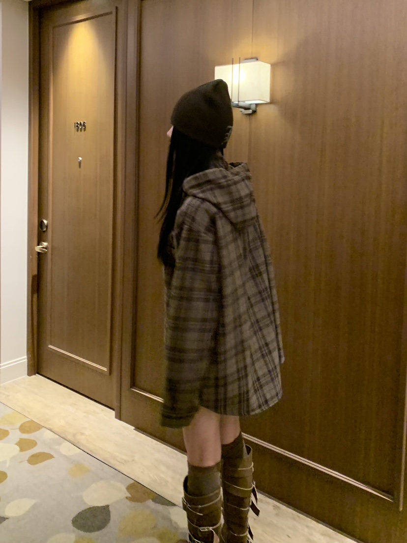 BADCALM東大門㊣直郵女士新品推薦襯衫蕾絲衫連帽衫羊毛格子BADCALM襯衫/蕾絲衫