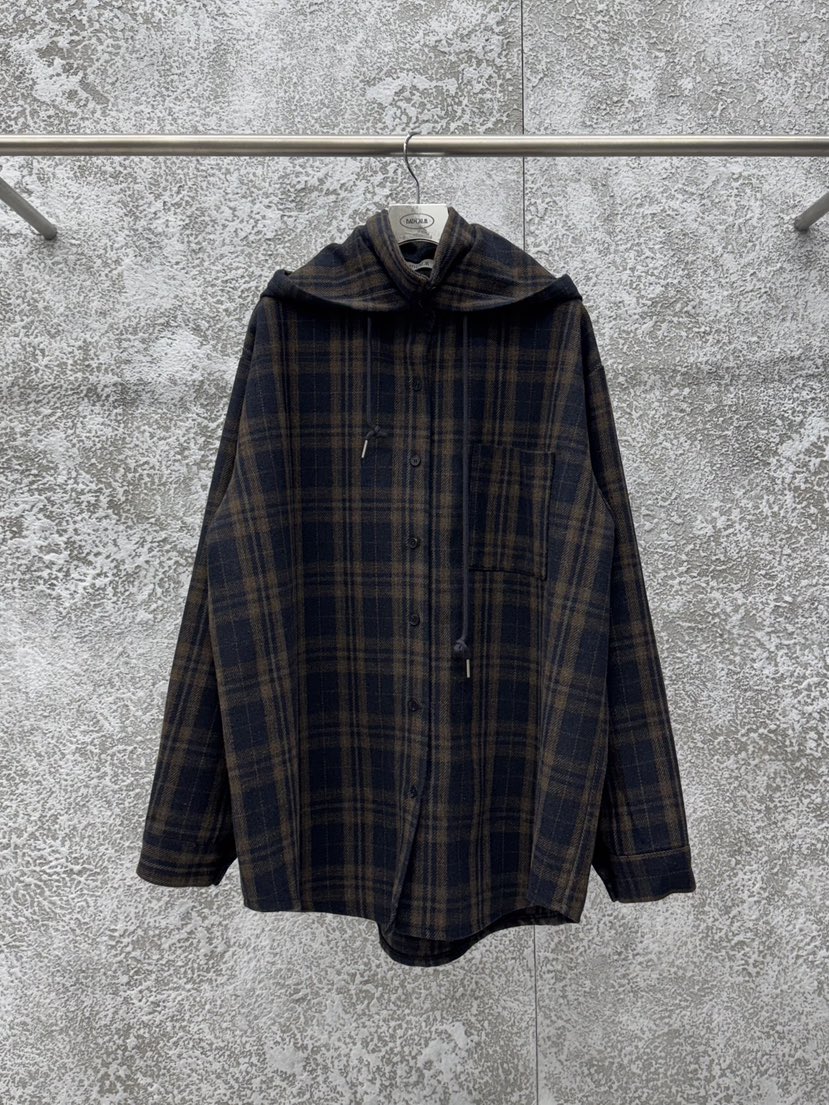 BADCALM東大門㊣直郵女士新品推薦襯衫蕾絲衫連帽衫羊毛格子BADCALM襯衫/蕾絲衫圖色2