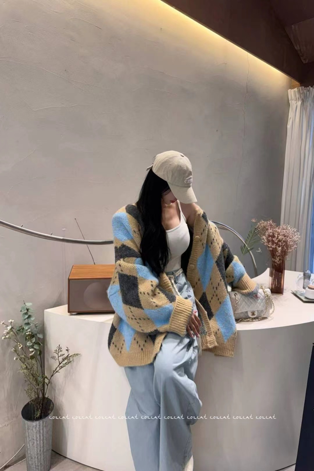 COZCAT-코즈켓-T東大門㊣代購女裝新品人氣25秋冬針織衫開衫COZCAT針織衫