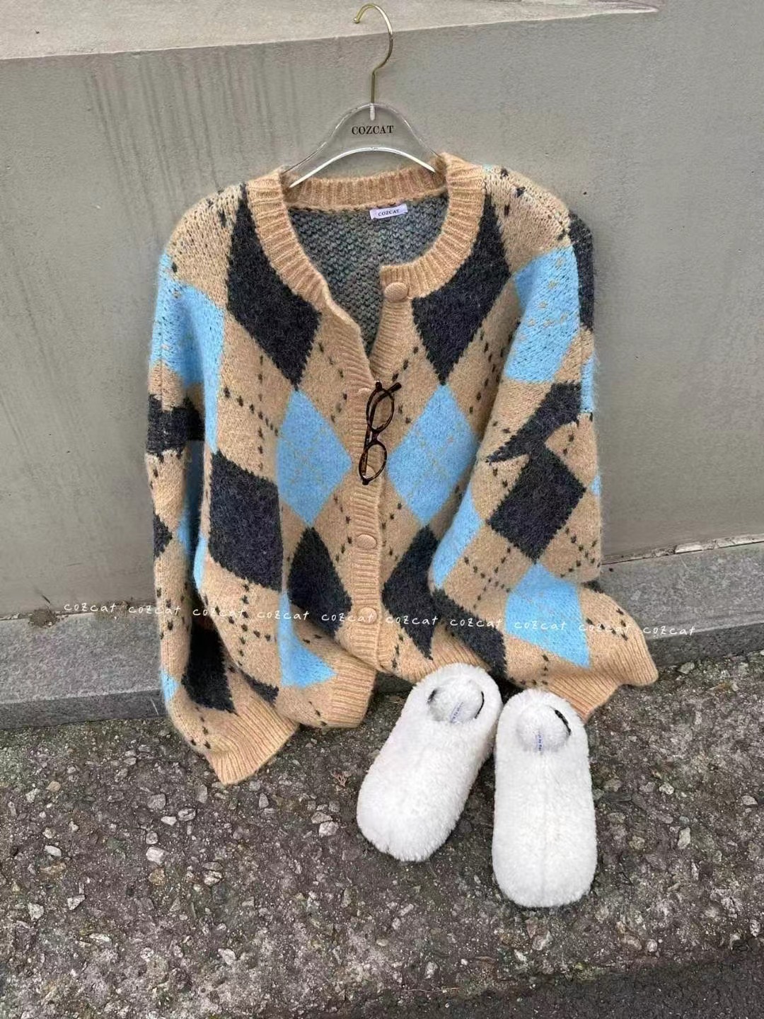 COZCAT-코즈켓-T東大門㊣代購女裝新品人氣25秋冬針織衫開衫COZCAT針織衫