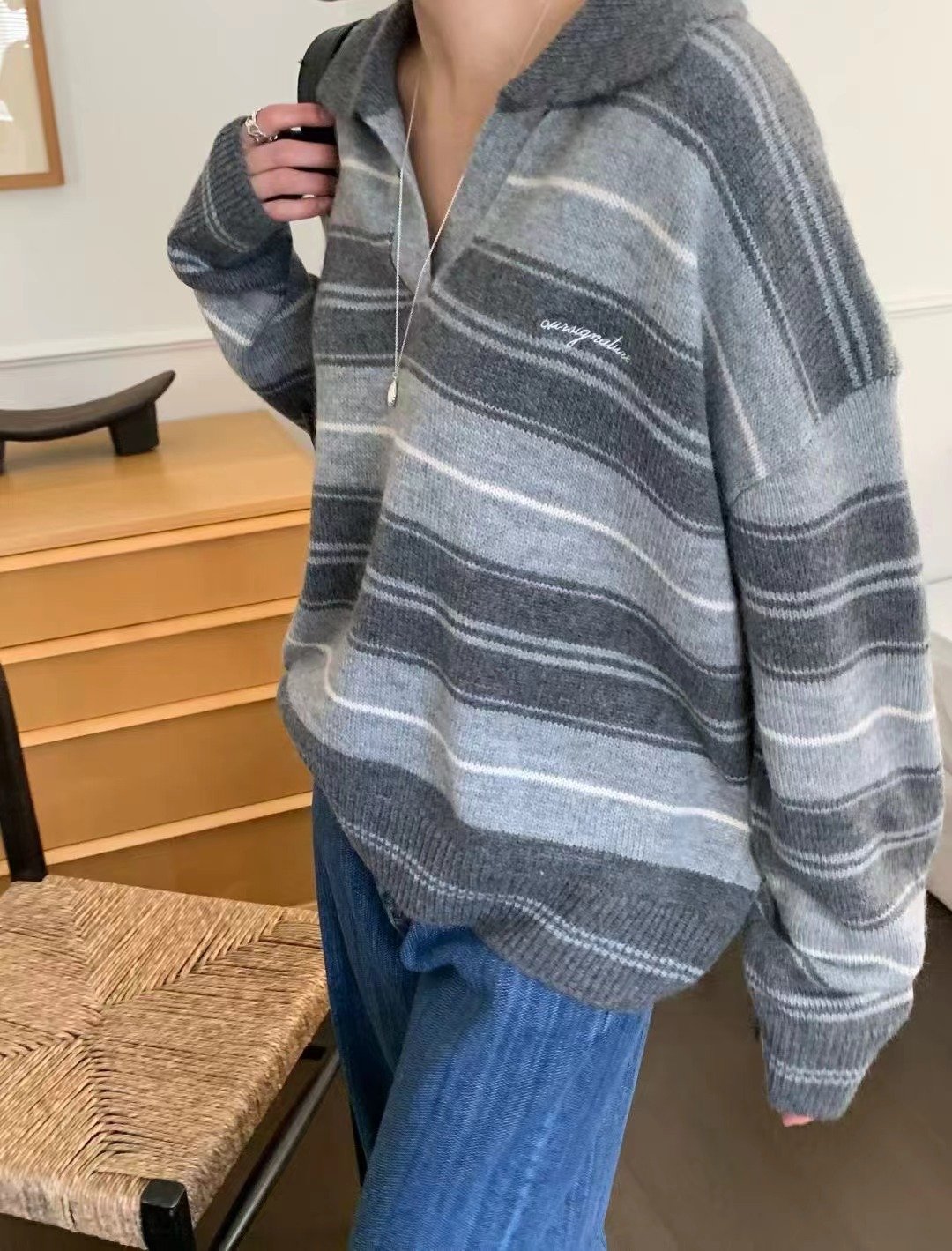 SIGNATURE東大門㊣直郵女裝新款時尚真品25秋冬職業針織衫鵝SIGNATURE針織衫