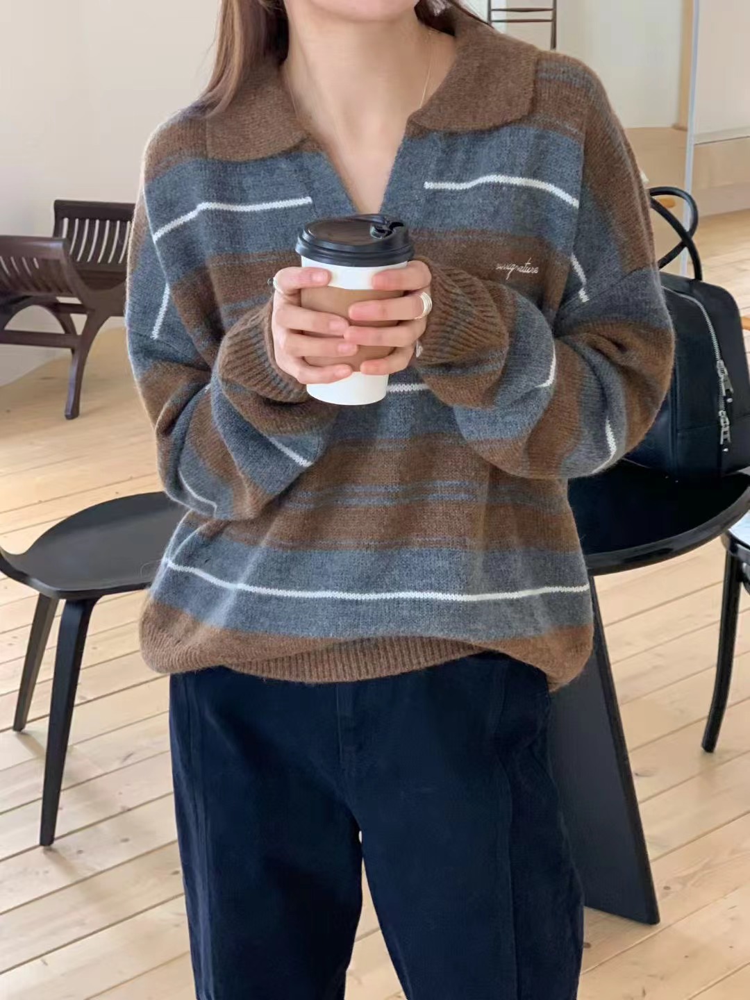 SIGNATURE東大門㊣直郵女裝新款時尚真品25秋冬職業針織衫鵝SIGNATURE針織衫