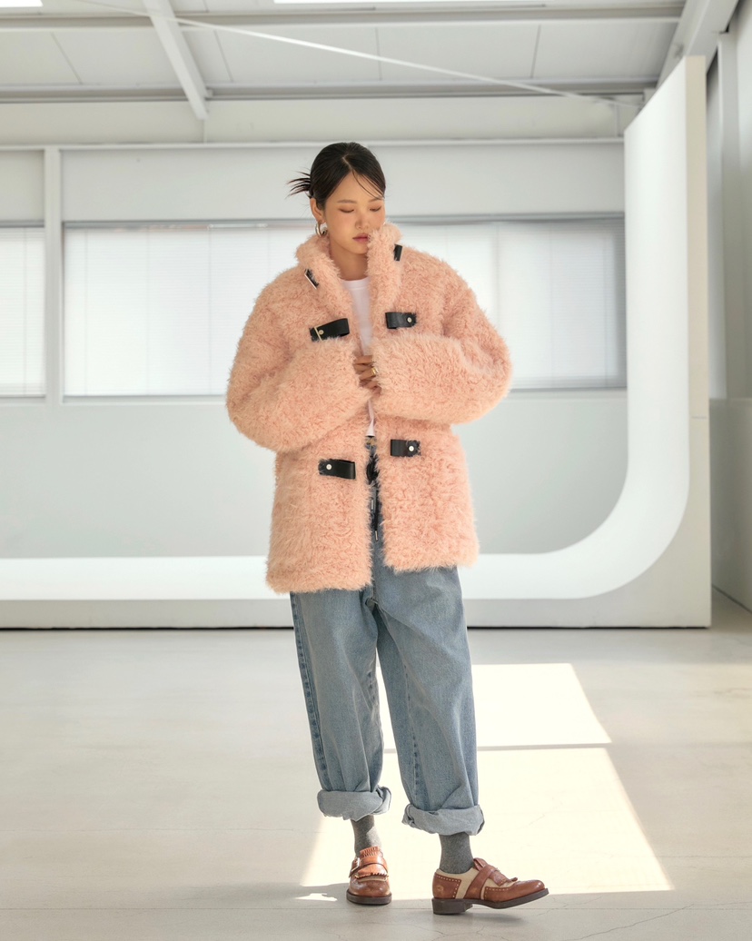 STAGE東大門㊣直郵女裝新款25秋冬熱賣推薦中長款大衣打折羊毛STAGE中長款大衣