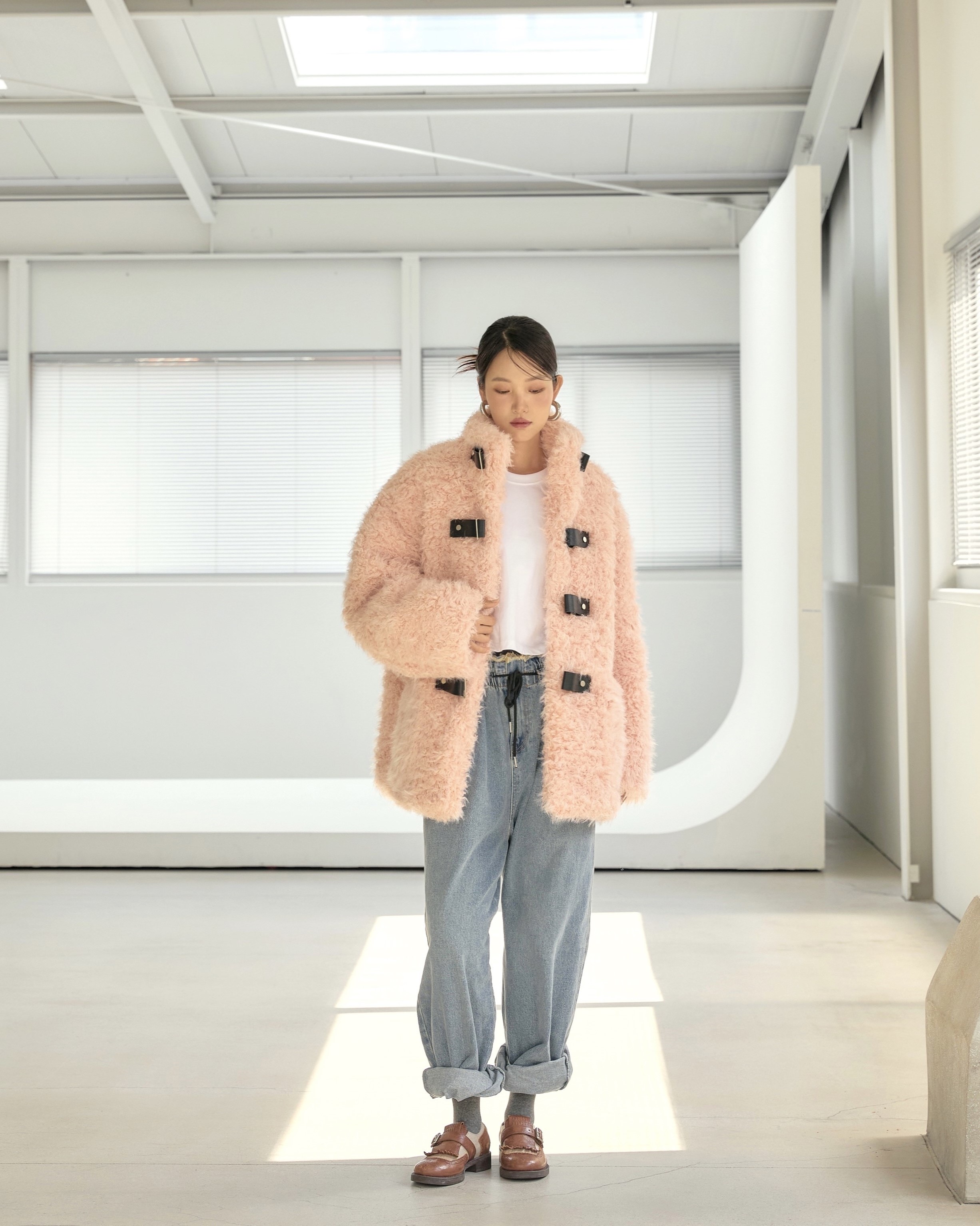 STAGE東大門㊣直郵女裝新款25秋冬熱賣推薦中長款大衣打折羊毛STAGE中長款大衣