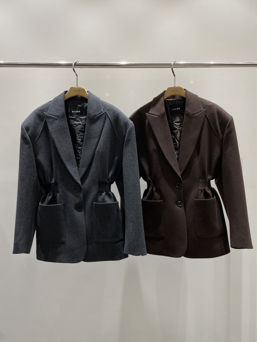 STAGE東大門㊣直郵女士新品時尚職業人氣25秋冬推薦夾克綁帶STAGE夾克