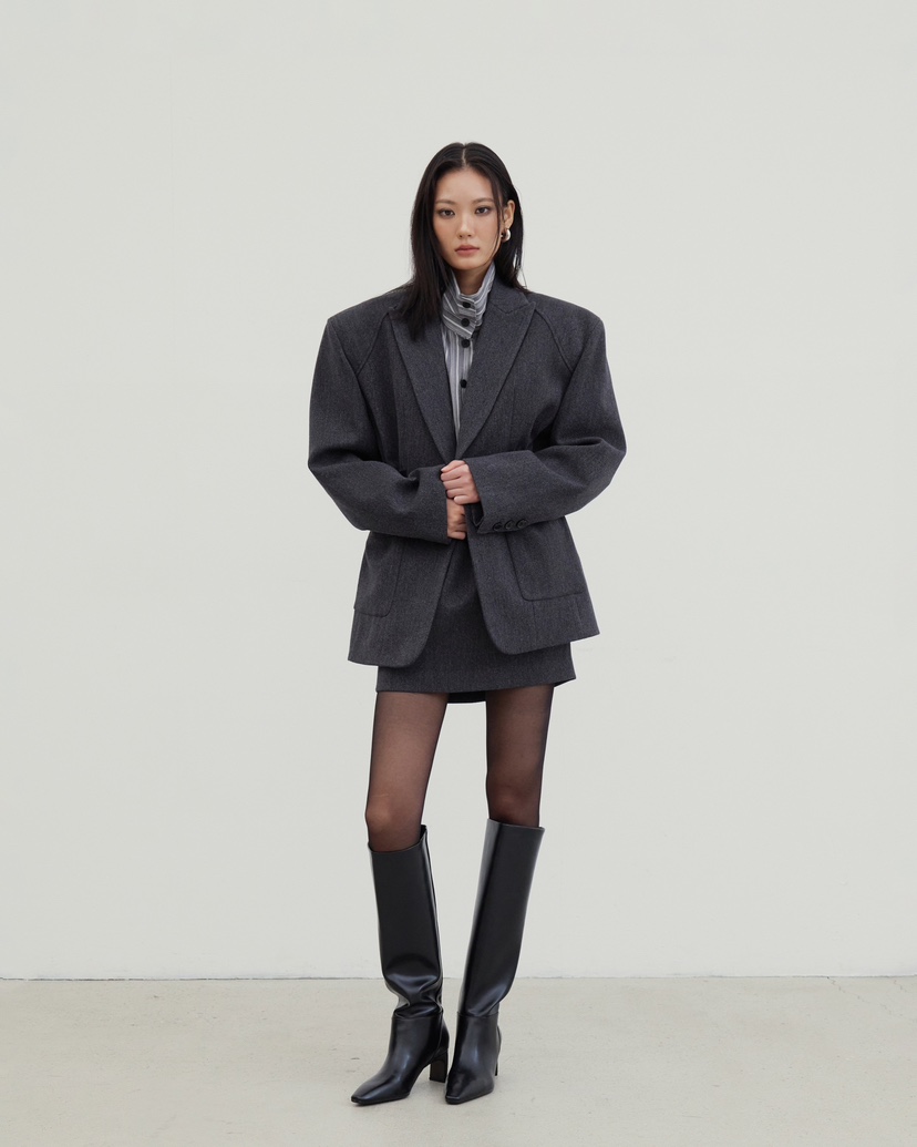 STAGE東大門㊣直郵女士新品時尚職業人氣25秋冬推薦夾克綁帶STAGE夾克