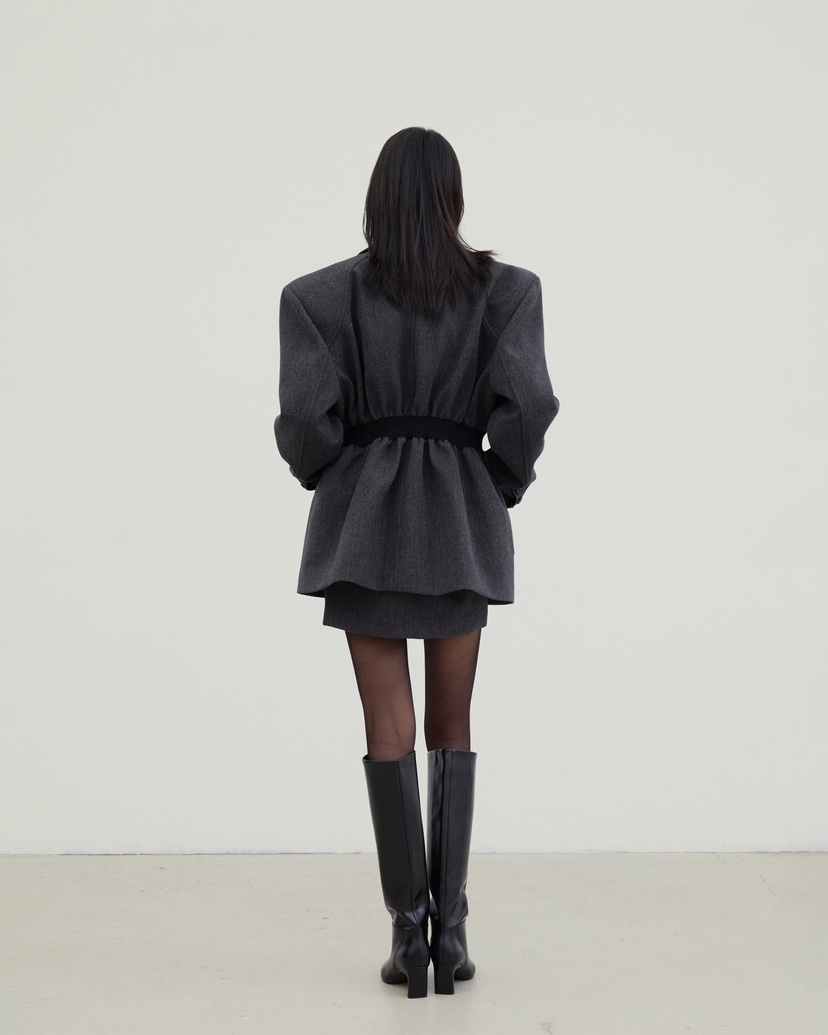 STAGE東大門㊣直郵女士新品時尚職業人氣25秋冬推薦夾克綁帶STAGE夾克