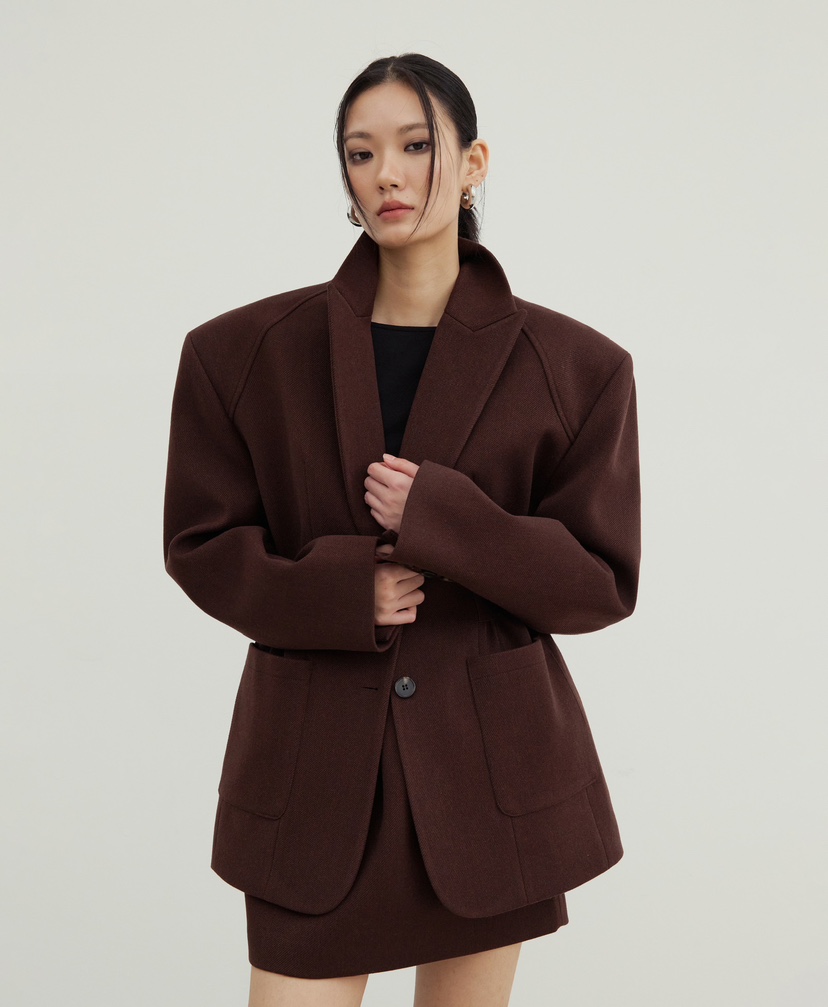 STAGE東大門㊣直郵女士新品時尚職業人氣25秋冬推薦夾克綁帶STAGE夾克