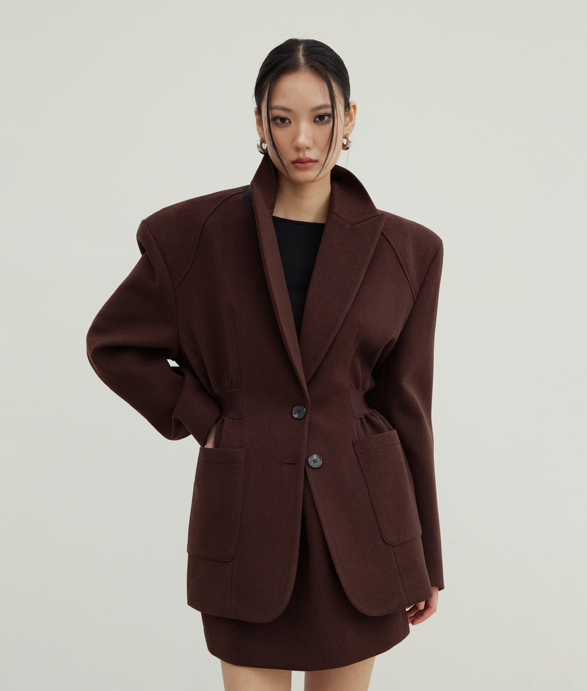 STAGE東大門㊣直郵女士新品時尚職業人氣25秋冬推薦夾克綁帶STAGE夾克