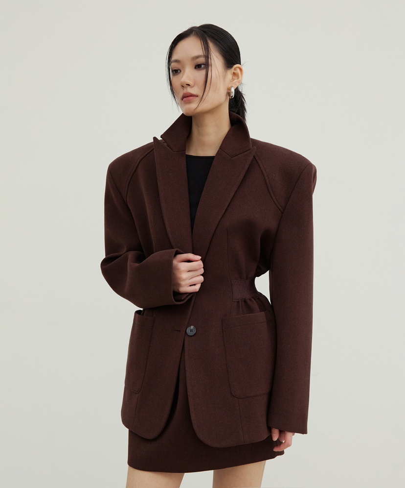 STAGE東大門㊣直郵女士新品時尚職業人氣25秋冬推薦夾克綁帶STAGE夾克