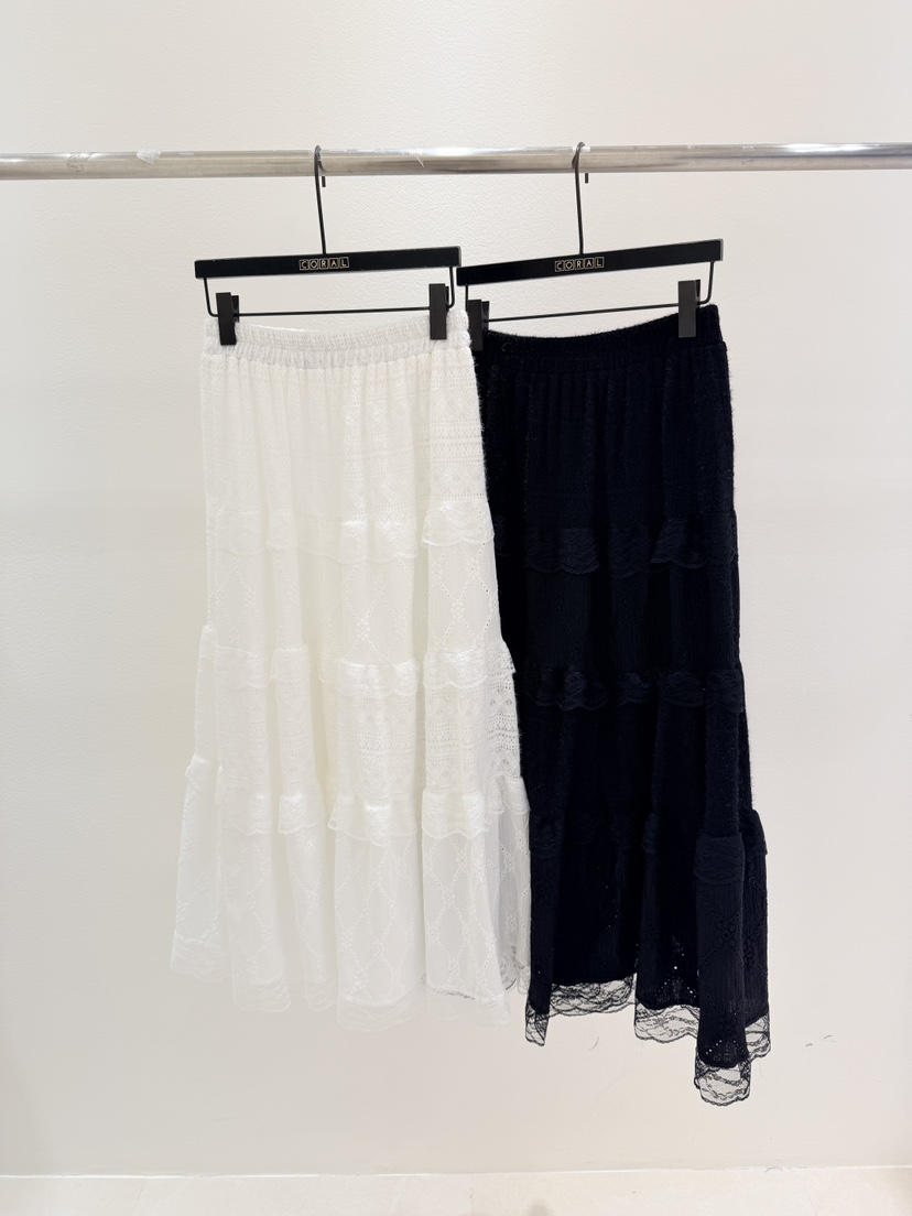 CORAL東大門㊣直郵女裝新品時尚真品推薦熱賣職業休閑長裙蕾絲CORAL長裙