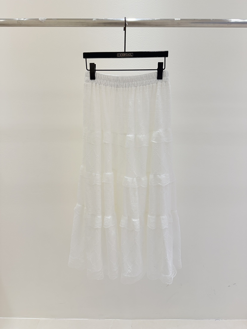 CORAL東大門㊣直郵女裝新品時尚真品推薦熱賣職業休閑長裙蕾絲CORAL長裙