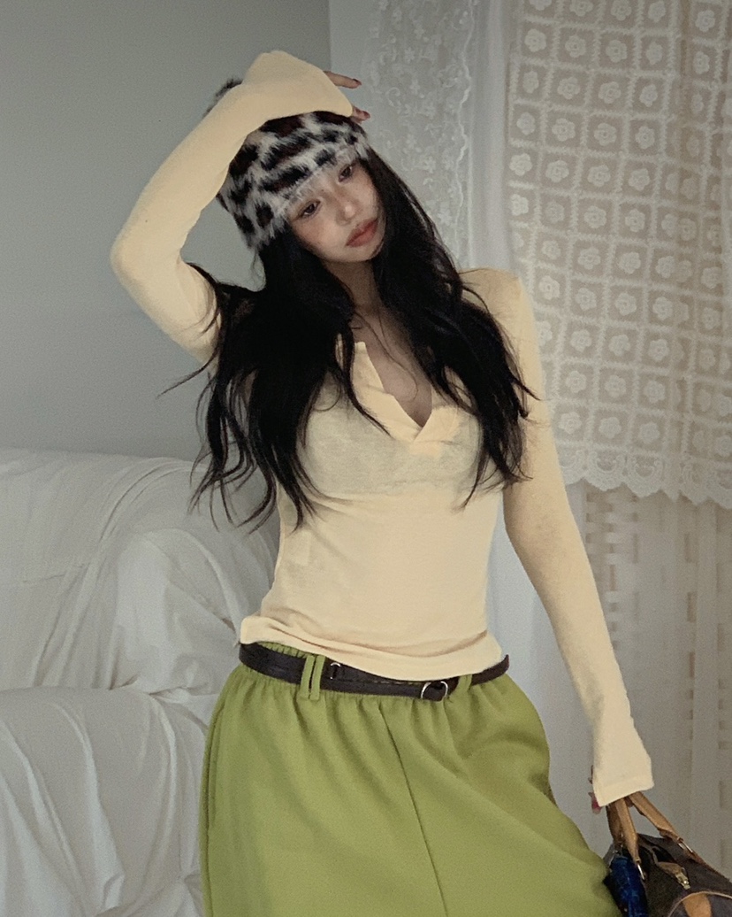 LIVE AID-P韓國直郵㊣女裝新款熱賣真品人氣推薦時尚長袖T恤LIVE AID-P長袖T恤