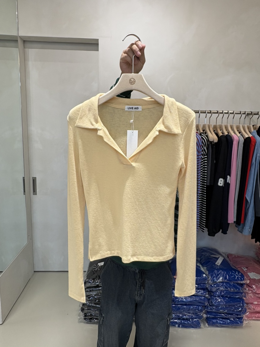 LIVE AID-P韓國直郵㊣女裝新款熱賣真品人氣推薦時尚長袖T恤LIVE AID-P長袖T恤