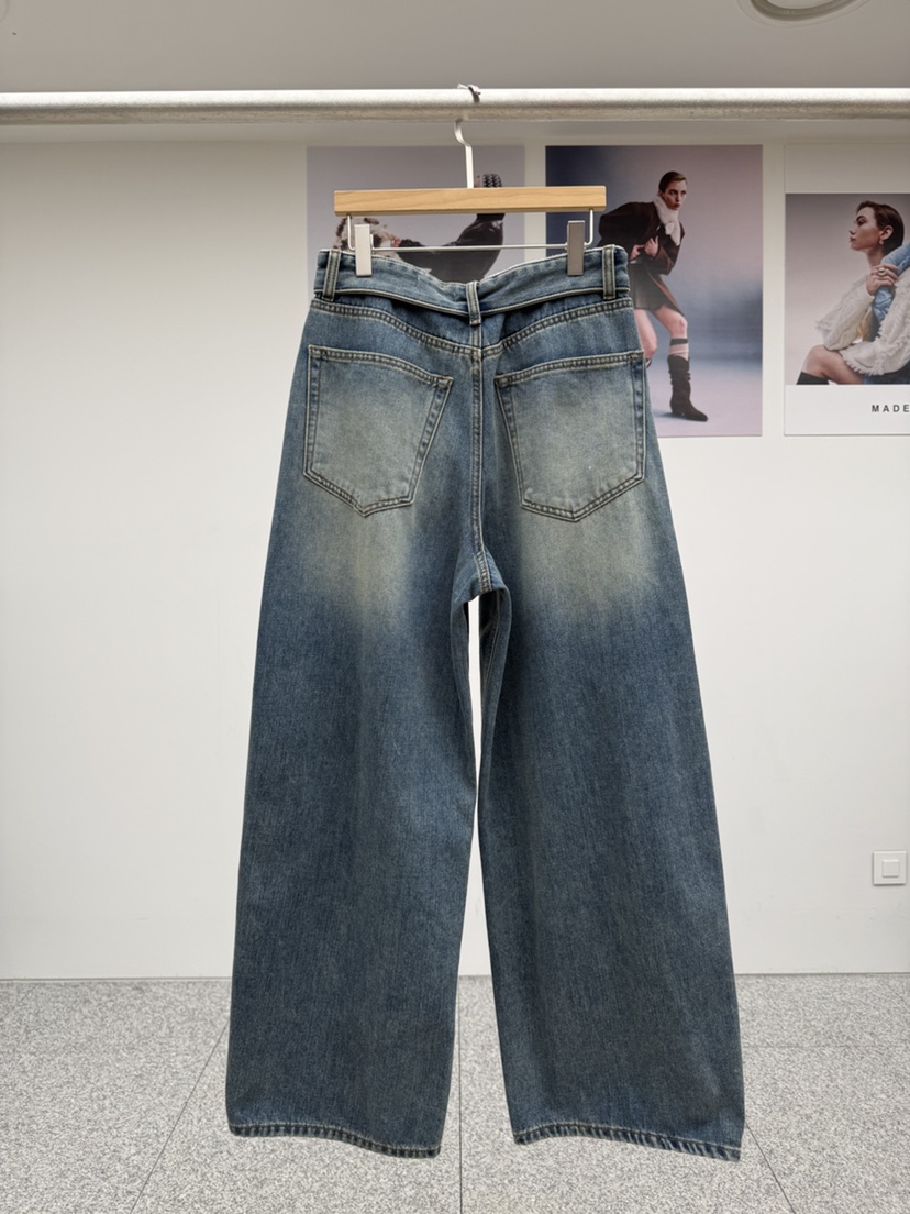 MADE-P韓國代購㊣女裝新款熱賣真品職業25秋冬人氣牛仔褲拉絨MADE-P牛仔褲