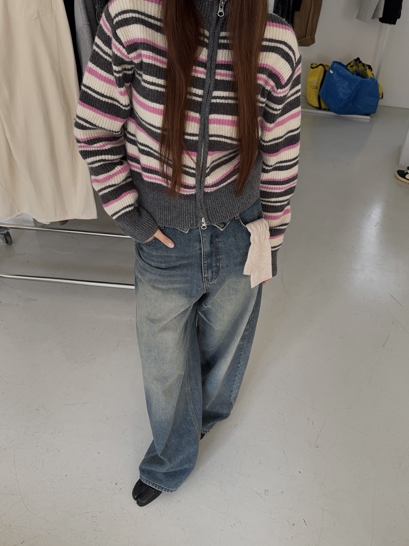 MADE-P韓國代購㊣女裝新款熱賣真品職業25秋冬人氣牛仔褲拉絨MADE-P牛仔褲