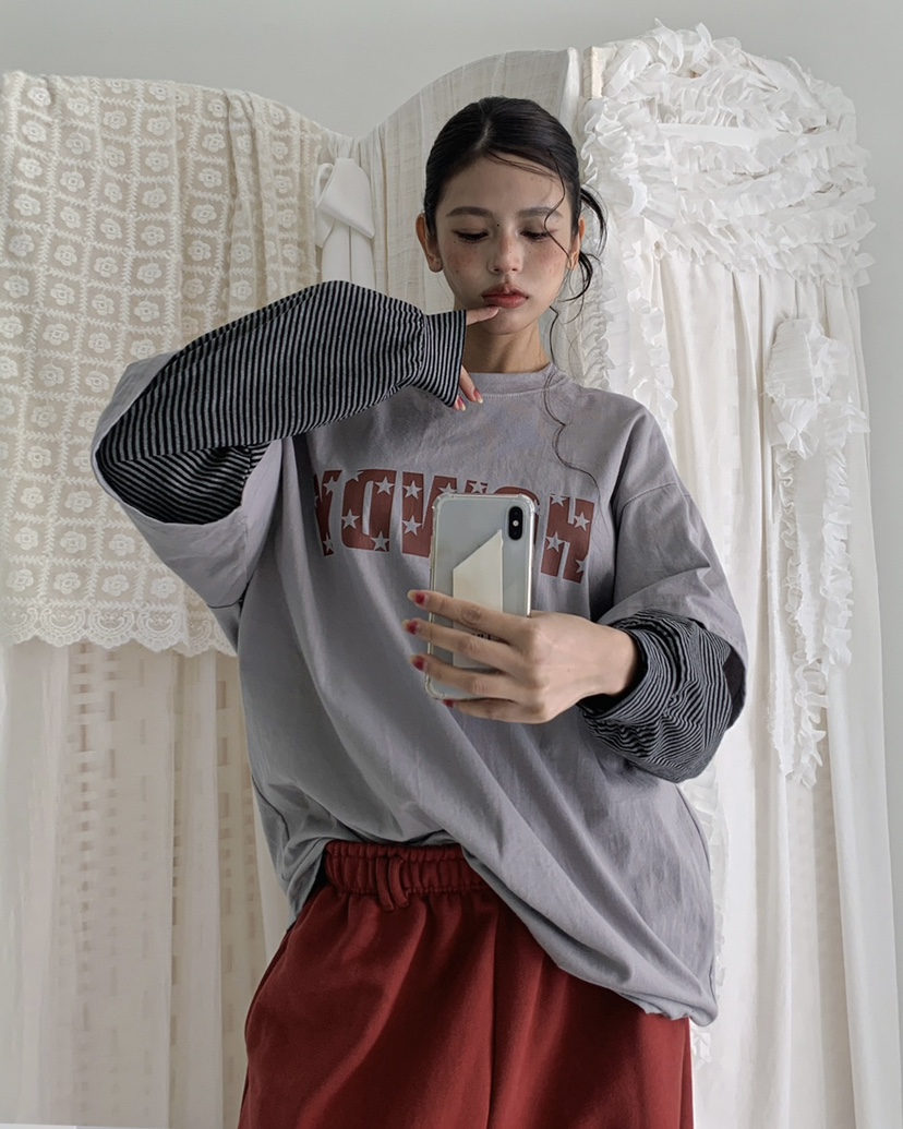 LIVE AID-P東大門㊣實拍女裝新品職業真品熱賣時尚25秋冬T恤LIVE AID-PT恤