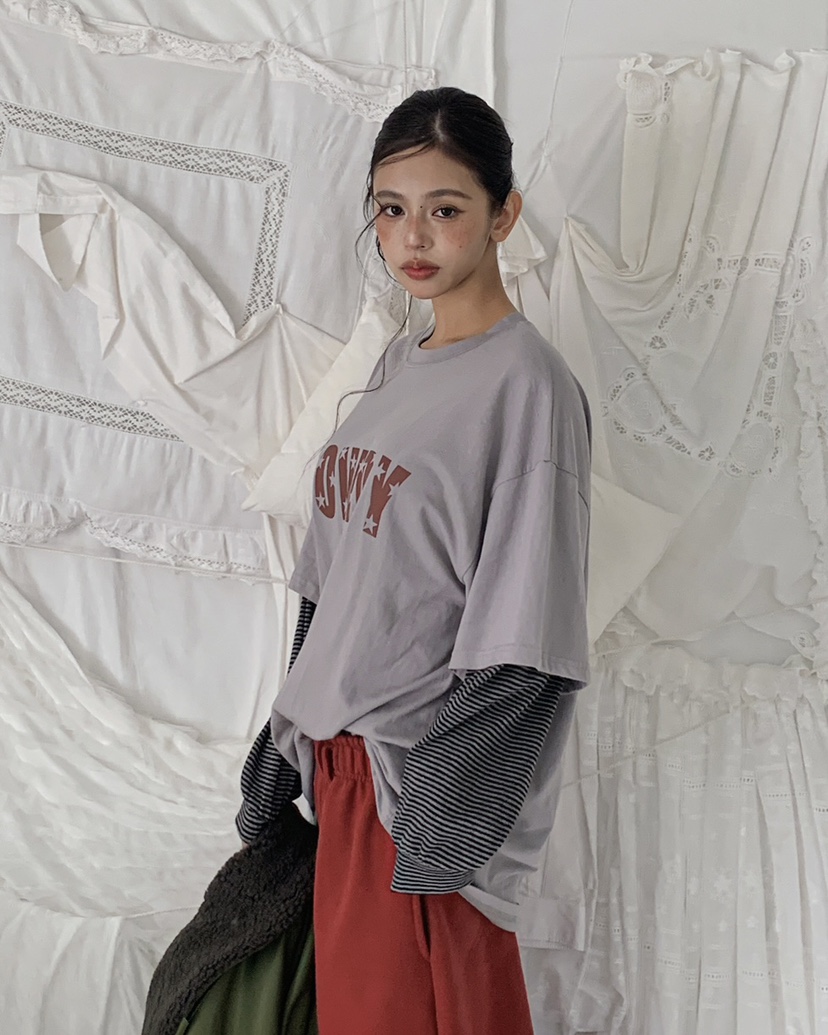 LIVE AID-P東大門㊣實拍女裝新品職業真品熱賣時尚25秋冬T恤LIVE AID-PT恤