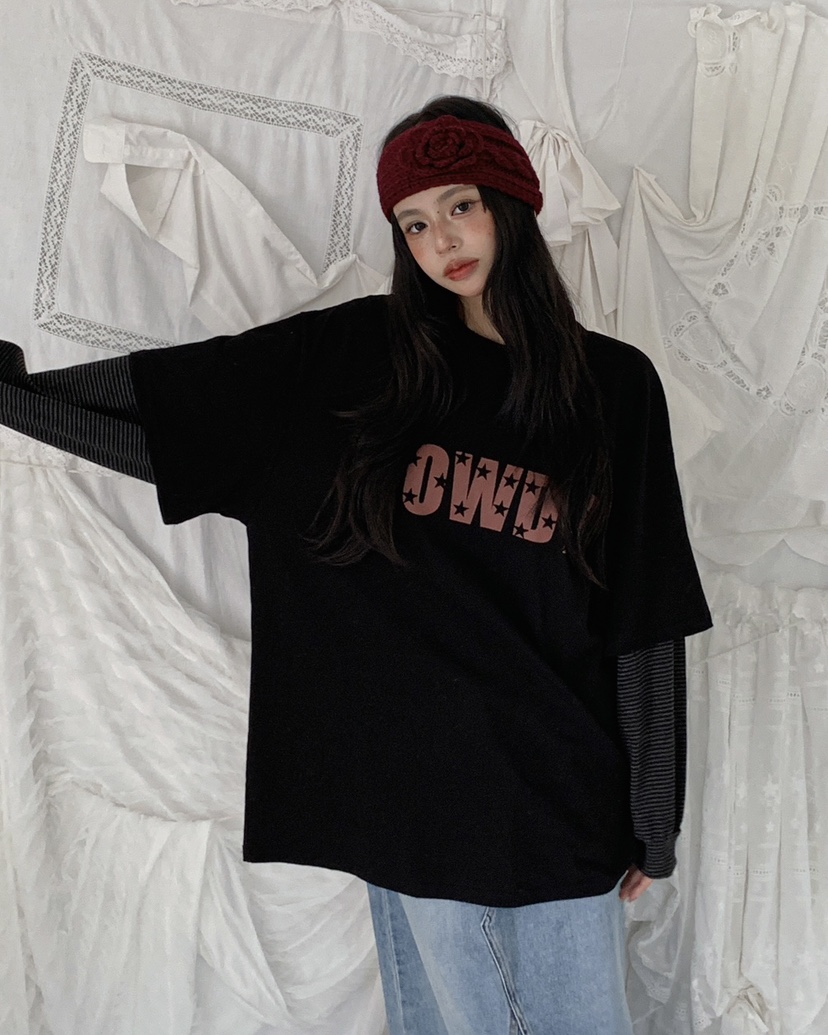 LIVE AID-P東大門㊣實拍女裝新品職業真品熱賣時尚25秋冬T恤LIVE AID-PT恤