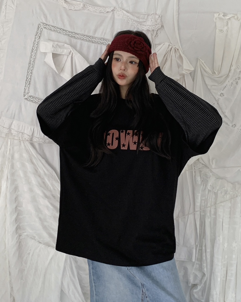 LIVE AID-P東大門㊣實拍女裝新品職業真品熱賣時尚25秋冬T恤LIVE AID-PT恤