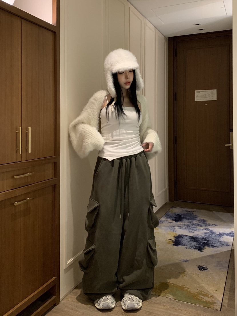 BADCALM韓國直郵㊣女士新款休閑熱賣推薦人氣時尚休閑褲雙口袋BADCALM休閑褲