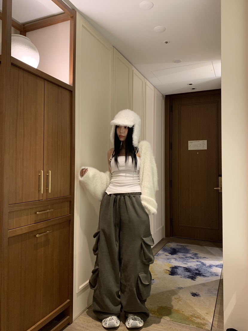 BADCALM韓國直郵㊣女士新款休閑熱賣推薦人氣時尚休閑褲雙口袋BADCALM休閑褲