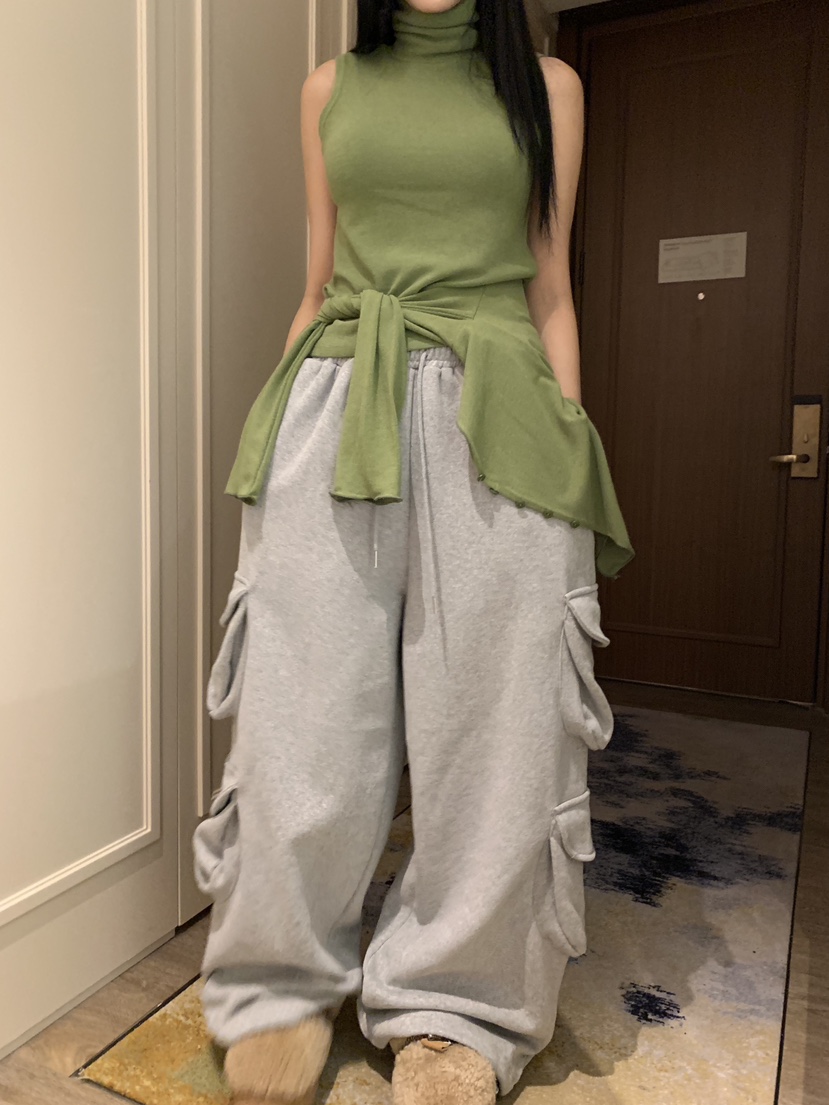 BADCALM韓國直郵㊣女士新款休閑熱賣推薦人氣時尚休閑褲雙口袋BADCALM休閑褲