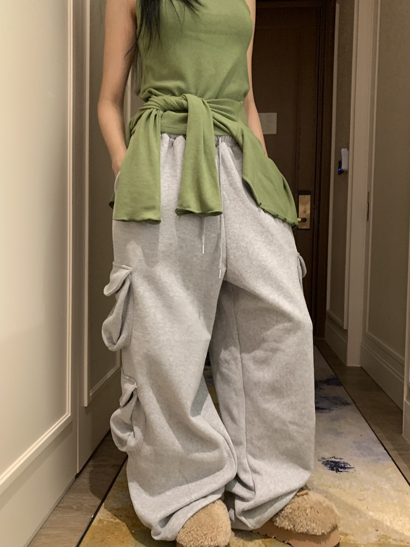 BADCALM韓國直郵㊣女士新款休閑熱賣推薦人氣時尚休閑褲雙口袋BADCALM休閑褲