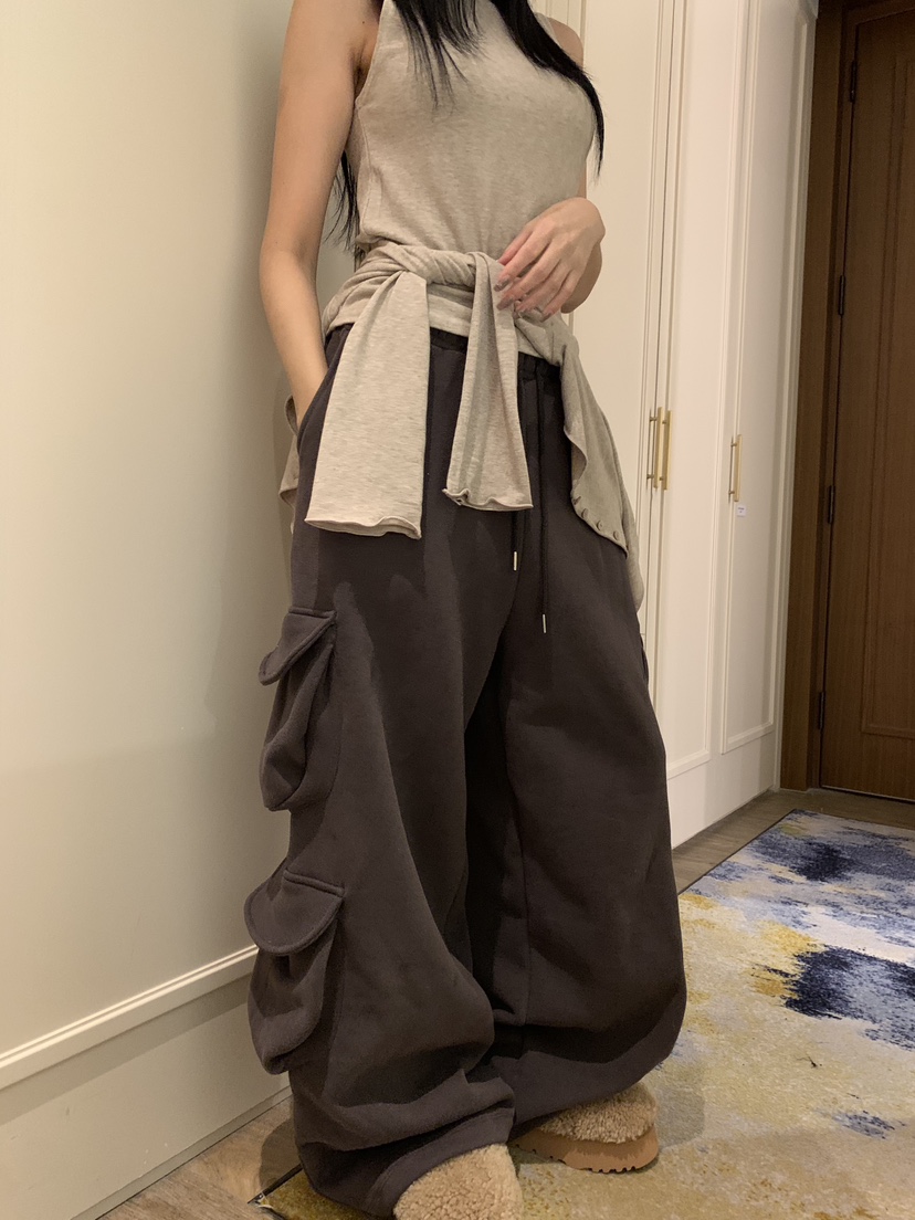 BADCALM韓國直郵㊣女士新款休閑熱賣推薦人氣時尚休閑褲雙口袋BADCALM休閑褲