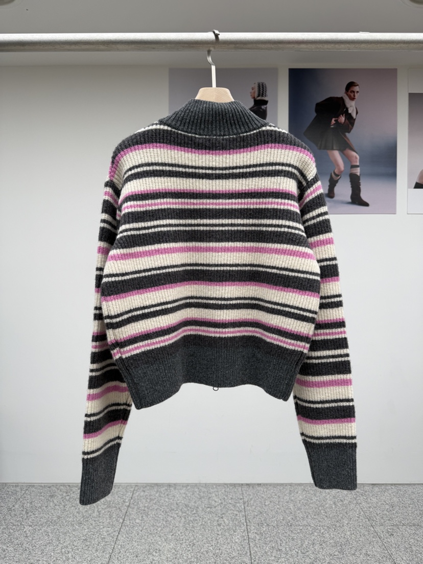 MADE-P韓國代購㊣女士新款真品休閑時尚熱賣25秋冬針織衫拉鏈MADE-P針織衫