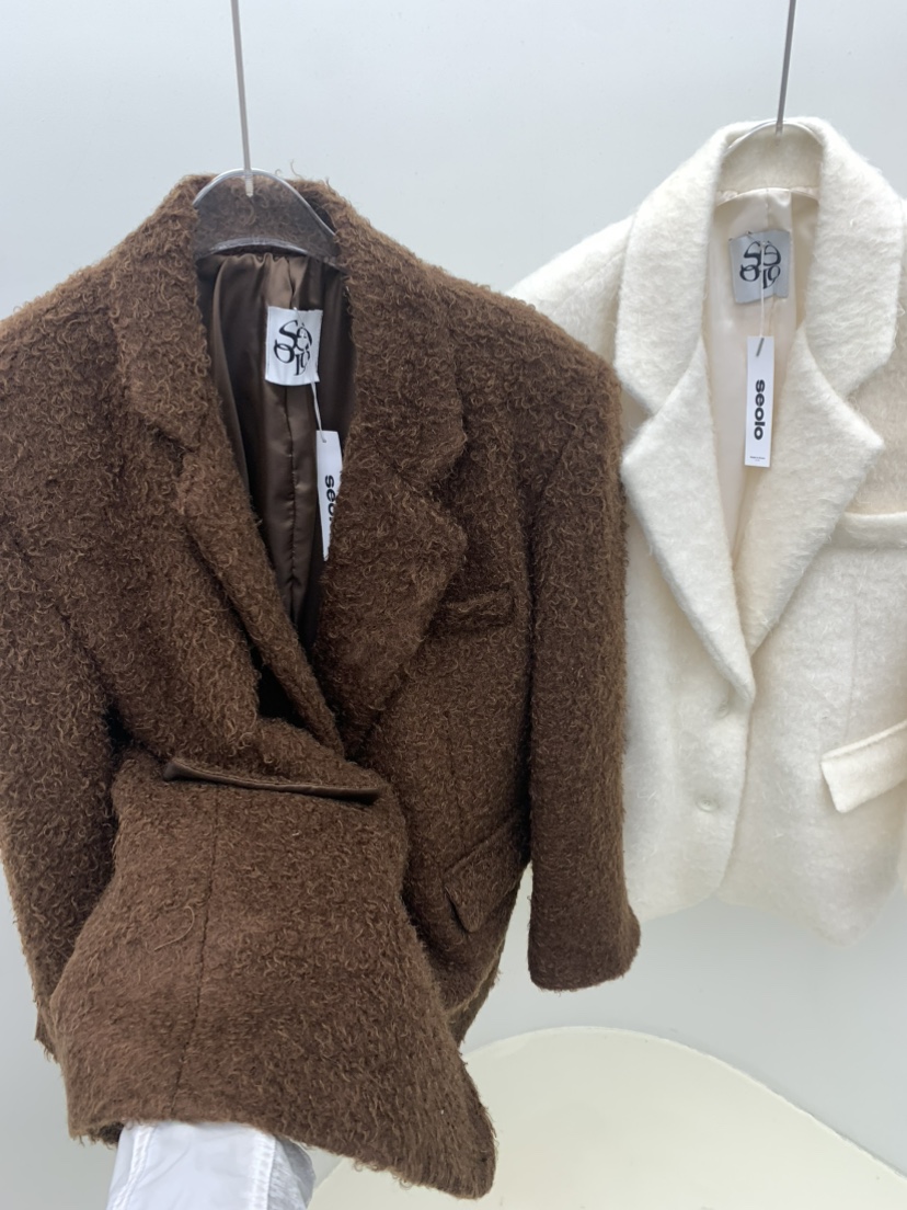 SEOLO韓國代購㊣女裝新款25秋冬時尚推薦休閑真品夾克馬海毛Seolo seoul夾克