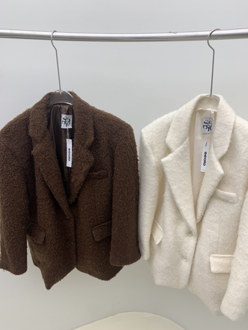 SEOLO韓國代購㊣女裝新款25秋冬時尚推薦休閑真品夾克馬海毛Seolo seoul夾克