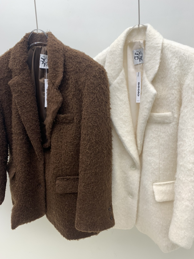 SEOLO韓國代購㊣女裝新款25秋冬時尚推薦休閑真品夾克馬海毛Seolo seoul夾克