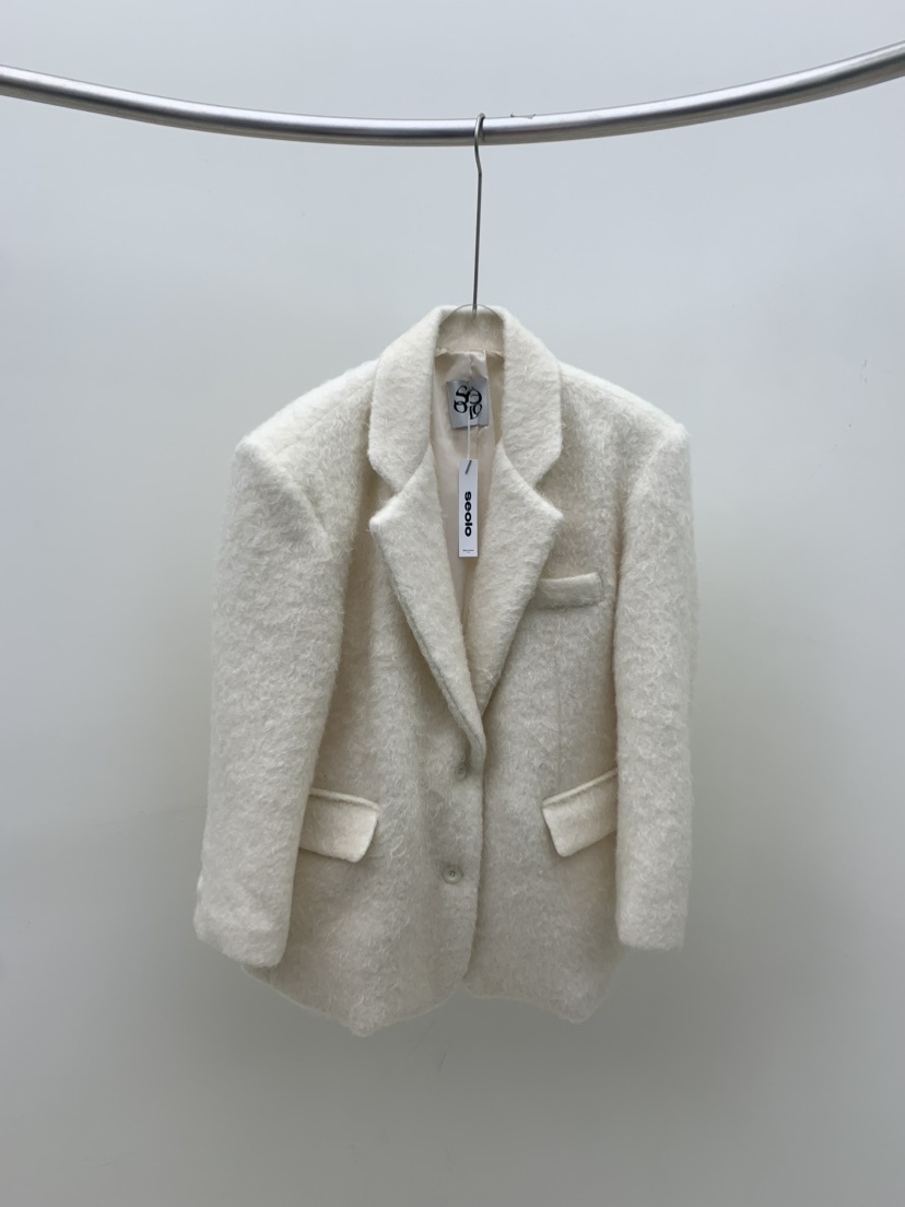 SEOLO韓國代購㊣女裝新款25秋冬時尚推薦休閑真品夾克馬海毛Seolo seoul夾克圖色2