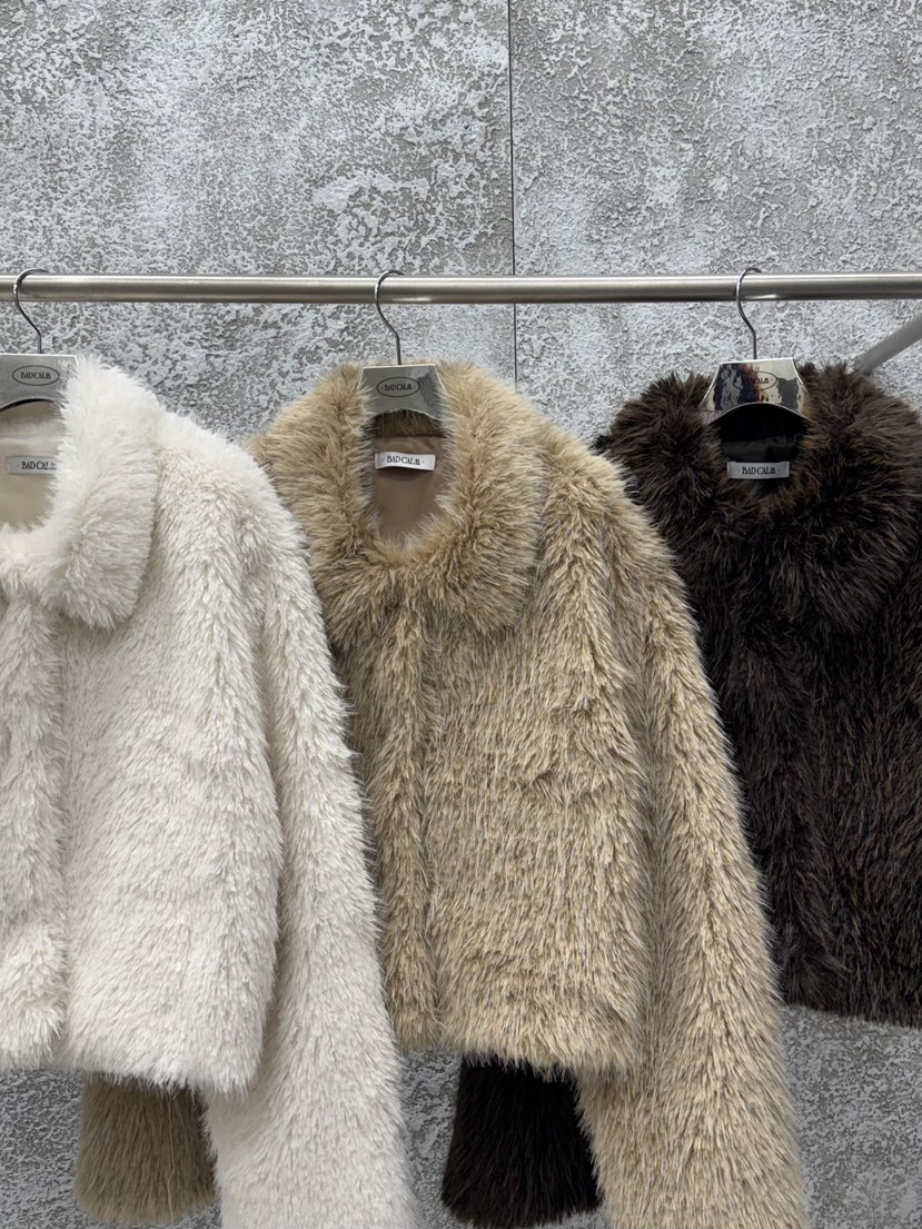 BADCALM韓國直郵㊣女士新款25秋冬時尚真品推薦職業短款大衣BADCALM短款大衣